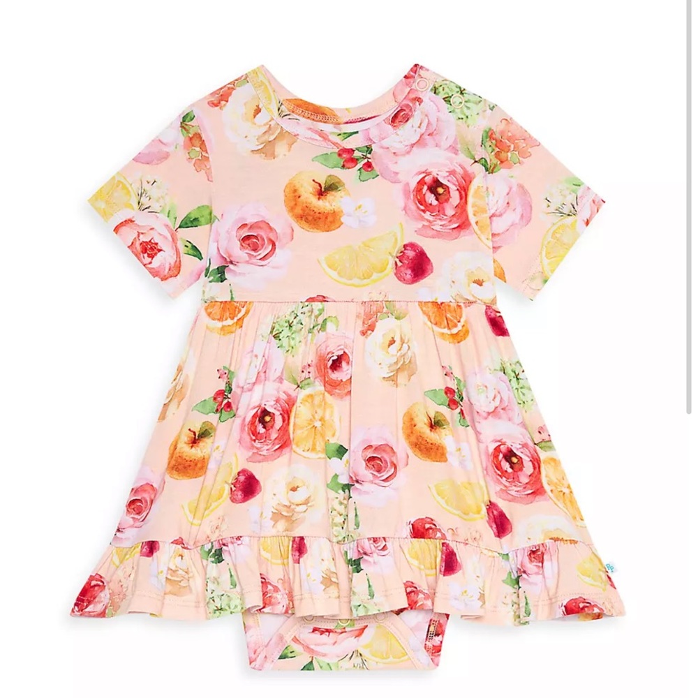 Posh Peanut
Baby Girl's Jill Marie Floral Fruit Print Dress With Bloomers